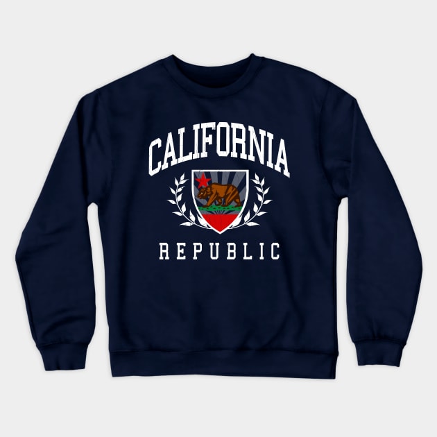 California Republic (vintage distressed look) Crewneck Sweatshirt by robotface